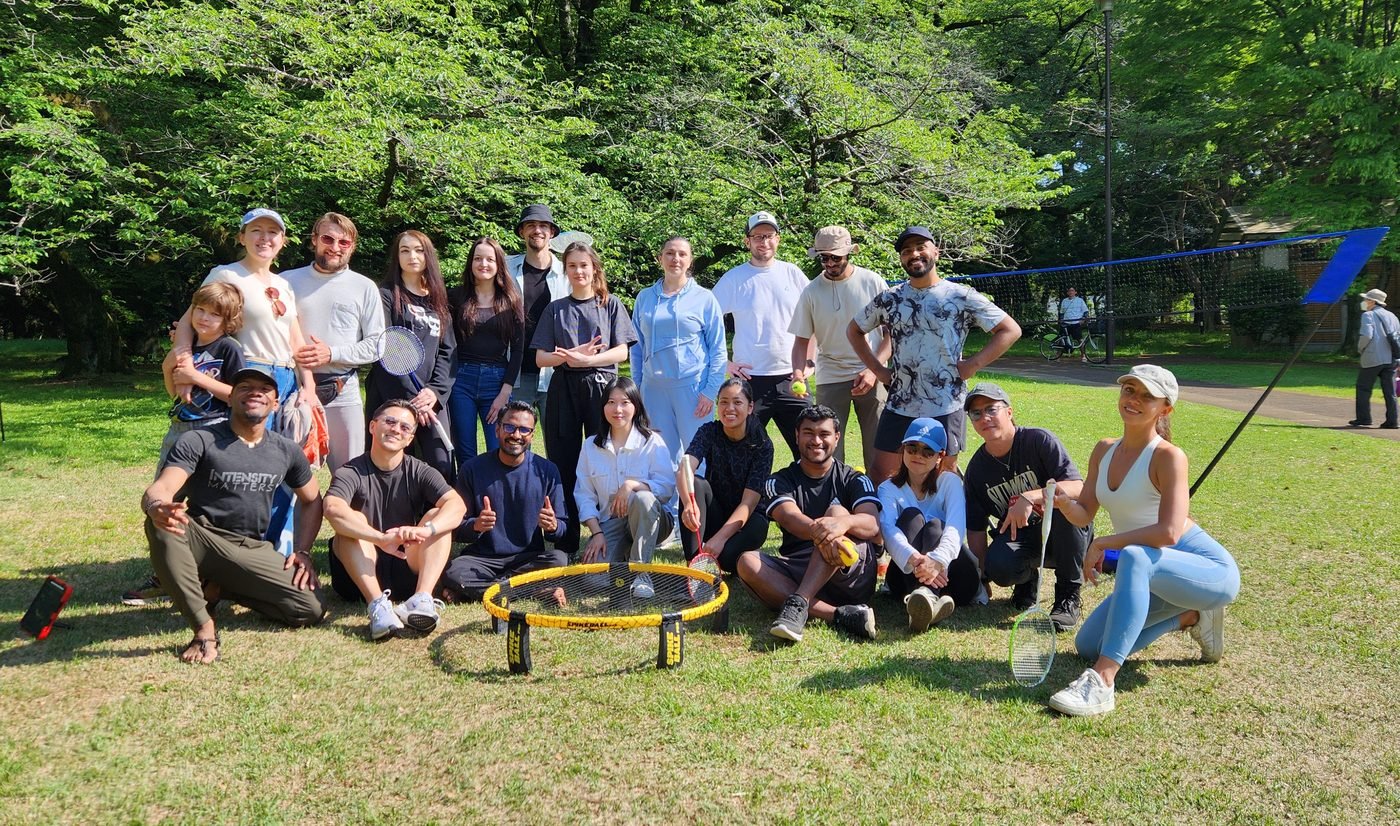Park games day with Spikeball and badminton